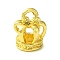 Rack Plating Brass Charms, Long-Lasting Plated, Lead Free & Cadmium Free, Crown, Real 18K Gold Plated, 9x7x7mm, Hole: 1.6mm