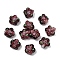 15PCS Handmade Lampwork Beads, Bumpy, Flower, Rosy Brown, 13.5x14.5x7mm, Hole: 1.4mm