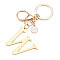 Stainless Steel Keychains, Golden, with Lobster Claw Clasps, Letter W, 97mm
