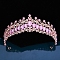 Alloy Rhinestone Crown Hair Bands for Woman Girls, Wedding Party Decoration, Rose, 140mm