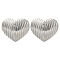 304 Stainless Steel Heart Stud Earrings, Stainless Steel Color, 11.5x13.5mm