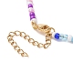 304 collier pendentif étoile en acier inoxydable avec chaînes de perles de verre pour femme NJEW-JN04290-5