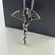 Винтажное ожерелье в стиле панк-хип-хоп для мужчин с подвеской в виде крылатого дракона из нержавеющей стали 304 с блестками и стразами IL6060-1