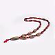 Buddhist Jewelry Natural Tibetan Agate Beaded Necklaces NJEW-F131-12-2