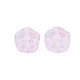 Perles de verre peintes par pulvérisation transparentes deux tons GLAA-T022-23-C02-4