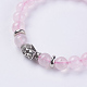 Bracelets extensibles avec perles en quartz rose naturel BJEW-E325-D18-2