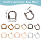 WADORN® 24Pcs 6 Colors Alloy D-Ring Anchor Shackle Clasps FIND-WR0007-48-2