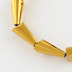 電気メッキガラスビーズ連売り  多面カットコーン  黄金メッキ  7x5x4mm  穴：1mm  約72個/連  21.2インチ EGLA-R079-7x5mm-03-1