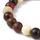 Bracelet mala en perles de bois bodhi pour femme BJEW-H566-09-3