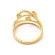 イオンプレーティング（ip）304ステンレスフィンガー指輪  エジプトのホルスの目女性用調節可能なリング  18KGP本金メッキ  内径：17mm RJEW-L107-003G-3