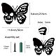 CREATCABIN Skull Butterfly Metal Wall Art Decor Wall Hanging Plaques Ornaments Iron Wall Art Sculpture Sign for Indoor Outdoor Home Livingroom Kitchen Garden Office Decoration Gift Black 6.3 x 7.9inch AJEW-WH0286-001-2