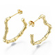 Bamboo Joint Ring Brass Stud Earring for Women EJEW-N011-102-1
