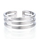 304 Stainless Steel Triple Line Open Cuff Ring X-RJEW-N040-19-2