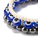 3Pcs 3 Style Synthetic Turquoise(Dyed) & Hematitie Round Beaded Stretch Bracelets Set BJEW-JB07620-9
