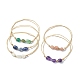 Mixed Natural White Moonstone & Agate & Amethyst & Sunstone & Lapis Lazuli Round Braided Beaded Bracelets for Women BJEW-JB09880-1