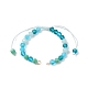 Bracelets tressés en perles de verre à facettes de couleur dégradée AJEW-JB01148-2
