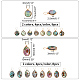 Ahadermaker 16 pièces 4 styles pendentifs en coquille d'ormeau naturel/coquille de paua SHEL-GA0001-11-2