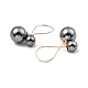 Orecchini pendenti rotondi con perle di conchiglia EJEW-Z024-07G-2