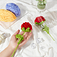 綿編み造花  装飾アクセサリー  パッケージバッグ付き  ローズ  レッド  420mm AJEW-WH0013-51-3