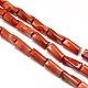 Natural Red Jasper Twist Column Beads Strands G-L240-03-1