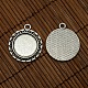 20mm Clear Domed Glass Cabochon Cover and Alloy Blank Pendant Cabochon Settings for DIY Photo Pendant Making DIY-X0143-AS-RS-4