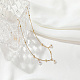 Halskette mit Blumenanhängern und Satellitenketten aus Edelstahl ZU5393-2