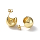 Brass Oval Dome Stud Earrings for Women EJEW-P214-04G-1