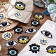 Nbeads 20 個 4 スタイルナザールボンジュウ綿刺繍アイロン衣類パッチ  マスクと衣装のアクセサリー  アップリケ  ミックスカラー  48~65x63.5~88x1.2~1.5mm  5個/スタイル DIY-NB0010-14-4