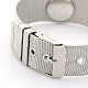 ユニセックス304ステンレス製の腕時計バンドブレスレット  亜鉛合金のスナップボタンを作ると  カドミウムフリー＆ニッケルフリー＆鉛フリー  ステンレス鋼色  215x18mm  ノブ：5~6mm MAK-O005-04-NR-3