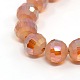 Faceted Rainbow Color Plated Frosted Glass Round Beads Strands EGLA-F080-B-2