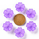 透明な艶消しアクリルビーズキャップ  5花びら  花  青紫色  16.5x6mm  穴：1.6mm  約959個/500g MACR-S371-04A-747-3