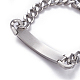 304 Stainless Steel Curb Chain ID Bracelets BJEW-I279-02P-3