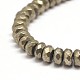 Faceted Rondelle Natural Pyrite Beads Strands G-I126-11-4x3mm-3