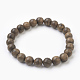 Bracciali elasticizzati in perle di sandalo tinto naturale BJEW-JB03843-01-1