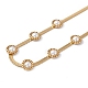 Collana pendente fiore di perle di plastica con catene a spina di pesce NJEW-G090-01G-2