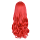 32インチ（80cm）の長い赤いウェーブの巻き毛のコスプレウィッグ  合成ロリータシーメイドウィッグ  メイク衣装用  強打で OHAR-I015-19-2