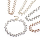Colliers en perles de verre ovales à facettes galvanisées NJEW-JN02625-1