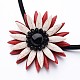 Colliers avec pendentif en forme de fleur de chrysanthème howlite naturelle teinte NJEW-I203-04-2