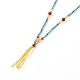 Fabrication de collier de perles turquoise naturelle réglable MAK-G012-02-3