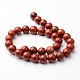Brins ronds de perles de jaspe rouge naturel G-J346-21-12mm-2