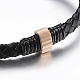Braided Leather Cord Bracelets BJEW-F317-041RG-2