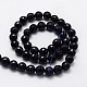 Synthetic Blue Goldstone Beads Strands G-UK0001-08F-8mm-2