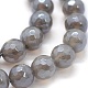 Chapelets de perles en agate grise naturelle G-P385-02-6mm-3