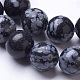 Granos de obsidiana de copos de nieve naturales hebras G-D855-11-10mm-3
