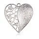 Colgantes de corazón esmaltados de aleación chapada en platino ENAM-J154-01P-2