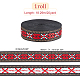 FINGERINSPIRE 20 Yards/18.3m Black Red Narrow Vintage Jacquard Ribbon 20mm Floral Butterfly Pattern Embroidered Woven Trim Ethnic Style Polyester Ribbons Sewing Craft Jacquard Trim for Embellishment OCOR-WH0074-31-2