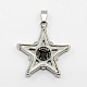 304 pendentifs étoiles acier inoxydable des hommes vintages STAS-O044-27-2