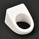 透明アクリル指輪  樹脂のナザールボンジュウと正方形  ホワイト  usサイズ7 3/4(17.9mm)  5~20mm  内径：17mm RJEW-P022-G02-2