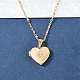 Ожерелья с подвеской в виде сердца из нержавеющей стали 304 с прозрачными кубическими цирконами для женщин NJEW-Z077-01G-1
