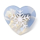 Corazón con pinzas para el pelo de cocodrilo de acetato de celulosa (resina) de copo de nieve. PHAR-Q120-02C-1